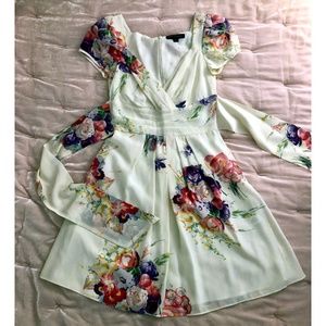 Betsey Johnson 100% Silk Ivory Floral Dress, NWOT